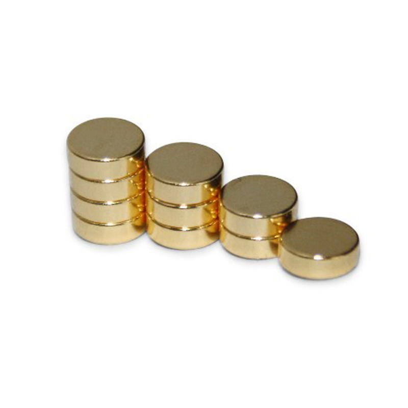 Neodymium Permanent Disc Magnet Gold Coated Magnet Customized Golden Coating NdFeB Magnet Disc