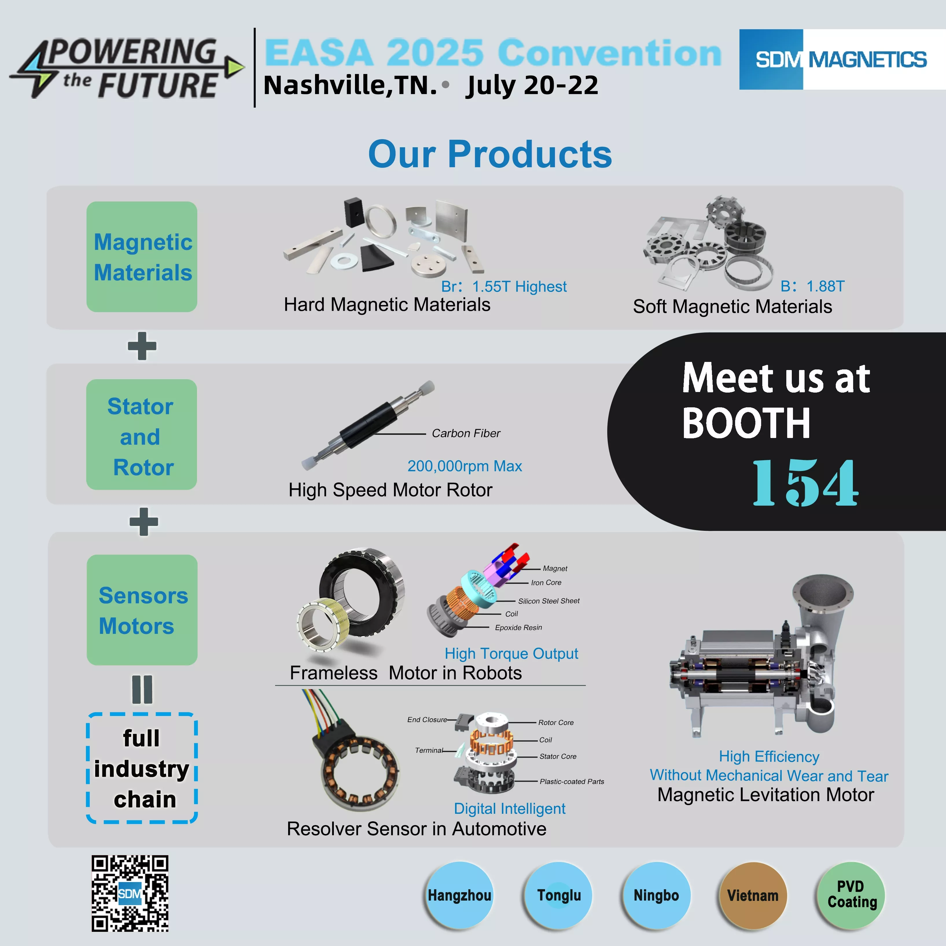 SDM Sincerely Welcome Our Valued Customers And Friends To Meet Each Other at Booth:154, July 19-22,EASA 2025 Convention. 